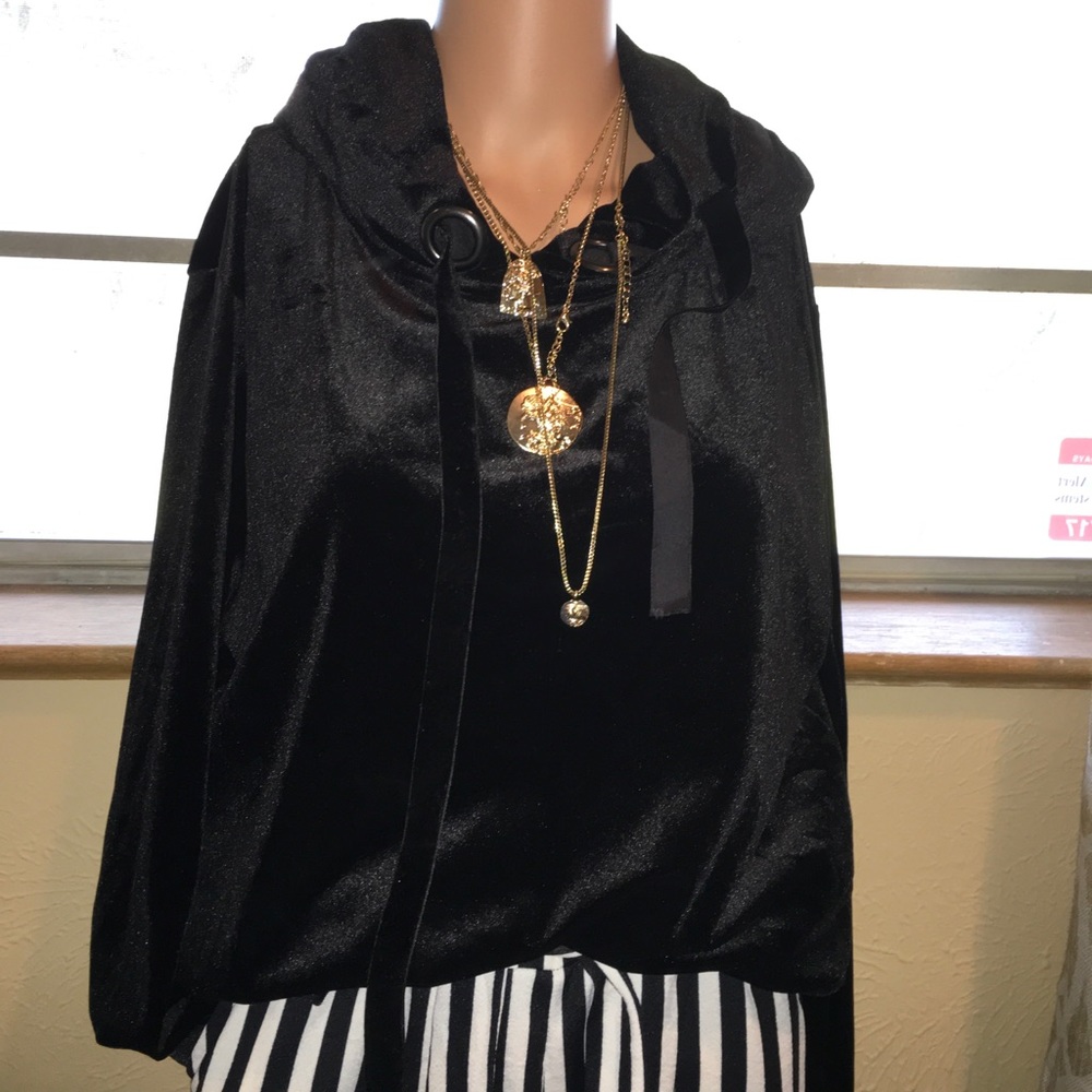 Black Velvet Hoodie SweatShirt
